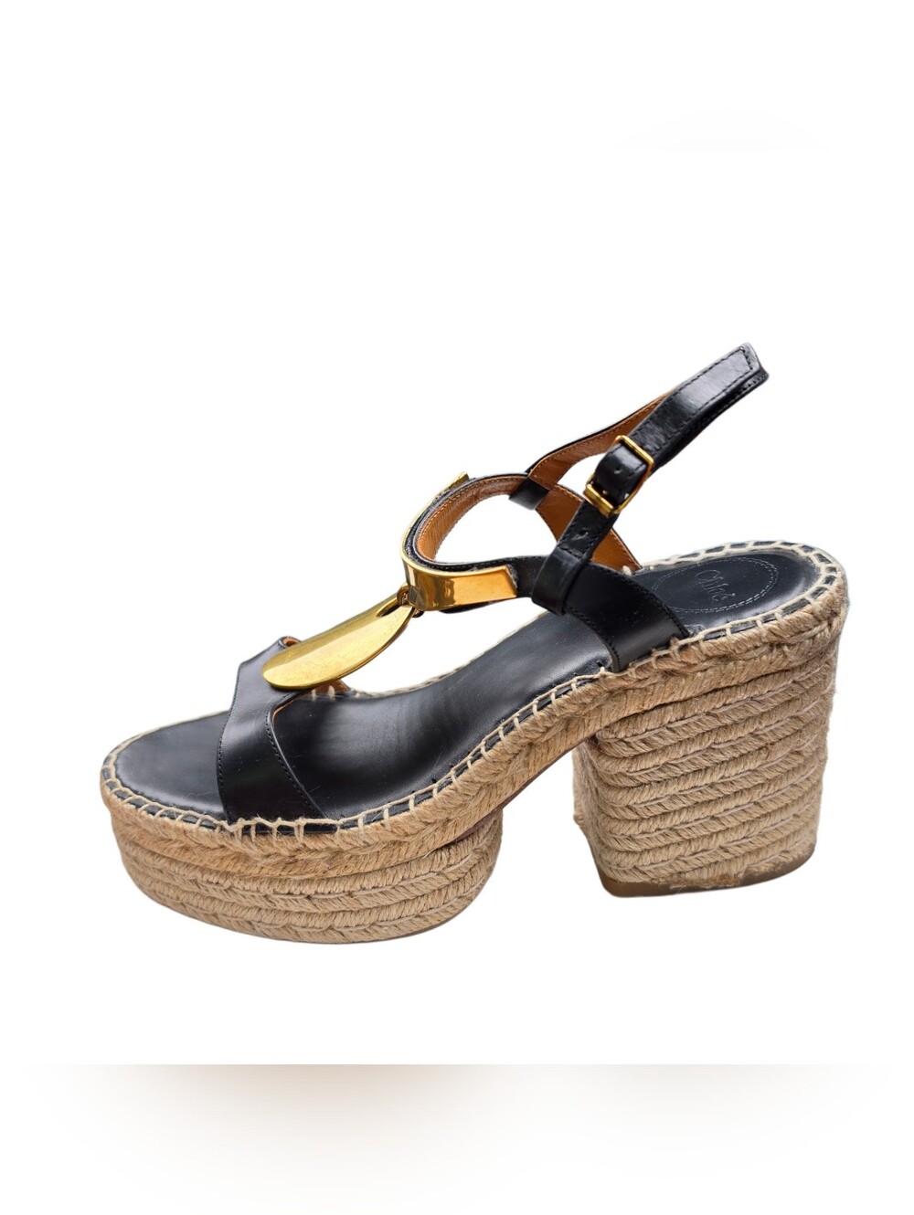 CHLOÉ Pema Leather Espadrille Platform Sandals